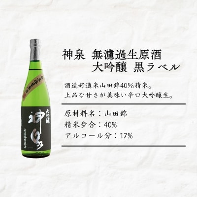 神泉 大吟醸 無濾過生原酒 黒ラベル 720ml 日本酒 お酒 父の日 ギフト お花見 プレゼント