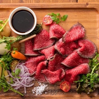 特選黒毛和牛 熊野牛 赤身ローストビーフ 約500g(250g×2パック) タレ付き【mtf101】