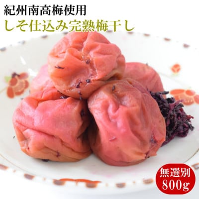 紀州南高梅使用 しそ仕込み 完熟梅干し 無選別 約800g【tec985】