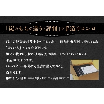焼鳥コンロ 黒 台付 (アミ付) H023-049