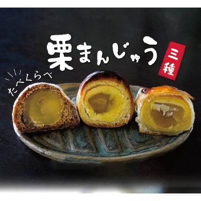 栗ざんまい!栗まんじゅう3種類食べ比べセット　H149-012