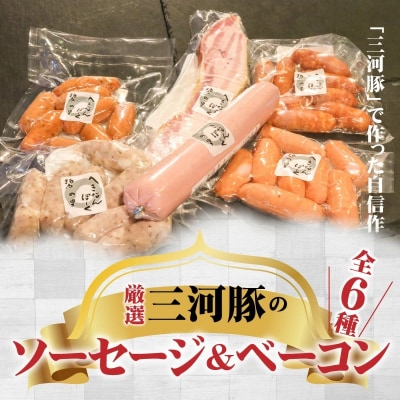 厳選三河豚ソーセージ&ベーコン 全6種 ミニサイズ お弁当にぴったり　H094-033