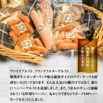厳選三河豚ソーセージ&ベーコン 全6種 ミニサイズ お弁当にぴったり　H094-033