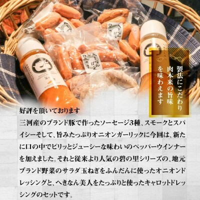 厳選三河豚ソーセージ&ドレッシング 全6種 ミニサイズ お弁当にぴったり　H094-035