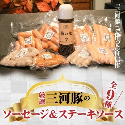 厳選三河豚ソーセージ&ステーキソース 全9種 ミニサイズ お弁当にぴったり　H094-036