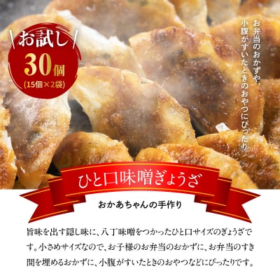 お試しセット 居酒屋のおかあちゃん手作り ひと口味噌ぎょうざ 30個　H136-034