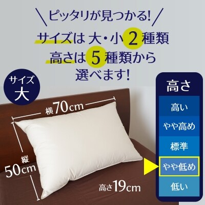 【高さが選べる】羽毛枕 天使のダウンピロー ハイクラス(50×70cm)/やや低め H115-086
