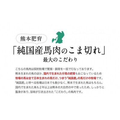 希少な純国産【熊本肥育】2年連続農林水産大臣賞受賞 馬肉のこま切れ400g(200g×2セット)
