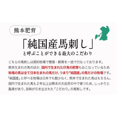 馬レバ刺し ブロック 熊本肥育 冷凍 生食用 たれ付き(10ml×2袋) 50g×4パック
