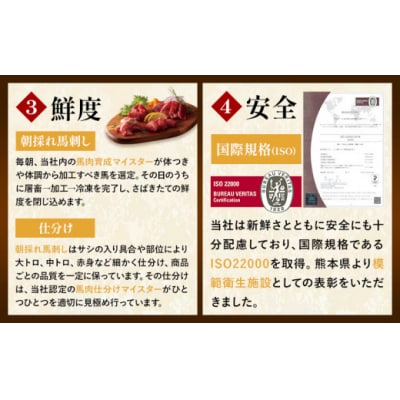 馬肉 カット済み 国産 馬刺し 合計約120g (40g×3個) 道の駅竜北