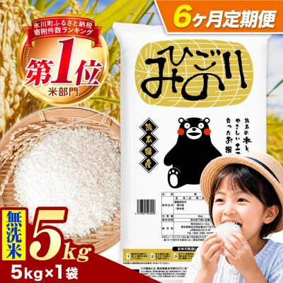 【6ヶ月定期便】ひごみのり 無洗米 熊本県産 ブレンド米 5kg《お申込み翌月から出荷》