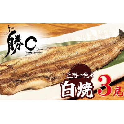 【備長炭で焼く“いい焦がし”】三河一色産うなぎの白焼 3尾 H189-012