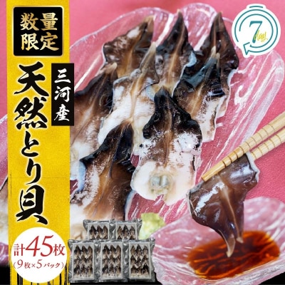 【数量限定】三河産 天然とり貝 計45枚(9枚×5パック)H018-050