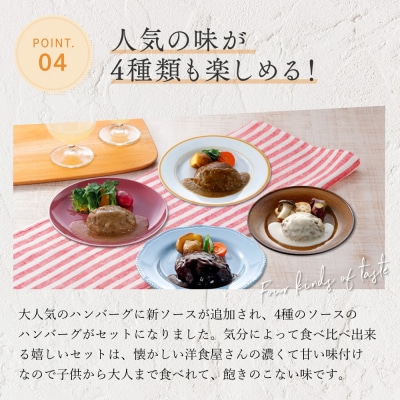 累計800万個突破記念!レンチン可!湯煎可!ベストな4種ハンバーグ.AA245.ST