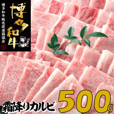 こくうま霜降りカルビ焼肉500g【博多和牛】.AA268