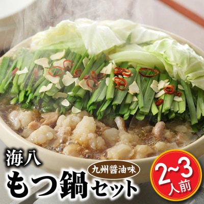 【海八】博多九州醤油味もつ鍋セット(2～3人前)【もつ鍋・醤油味】.ZG332