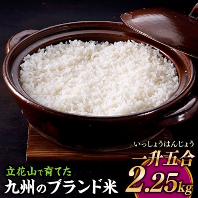 立花山で育てた九州のブランド米・2.25キロ【一升五合(いっしょうはんじょう)】.A1604