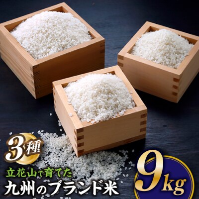 【新米】立花山・九州のブランド米・味くらべセット(9キロ).米.お米.コメ.おこめ.BA084.01