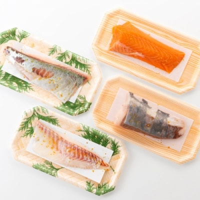 お刺身4点盛セット(カンパチ、サーモン、真鯛、シマアジ).AC221