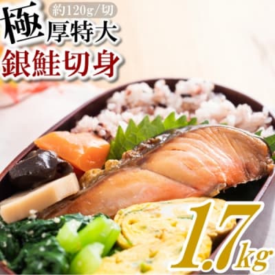 【厚切り!】バラ凍結で便利!厚切銀鮭切身(約1.7kg).AC224