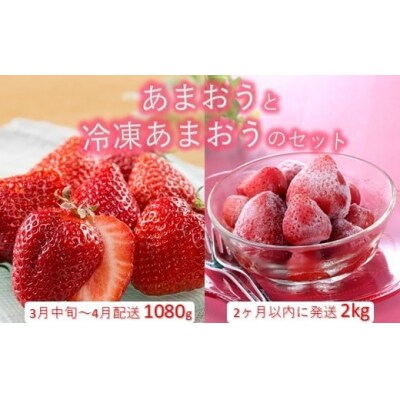 あまおう約1,080gと冷凍あまおう約2kgのセット【あまおう】.BB039