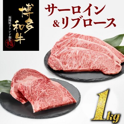 博多和牛サーロイン&リブロースセット(計1キロ)【博多和牛】.D399