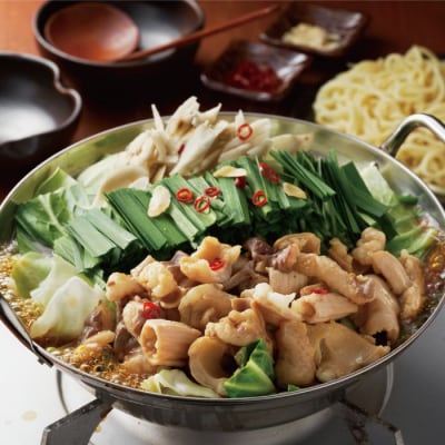 【博多セット】無着色訳あり塩たらこ切れ子300gと博多もつ鍋九州醤油味(2～3人前).AC444