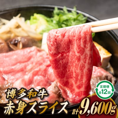 博多和牛赤身スライス(定期便:全12回).KAB003
