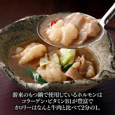 【游來】もつ鍋2～3人前セット【もつ鍋・醤油味】.AE256