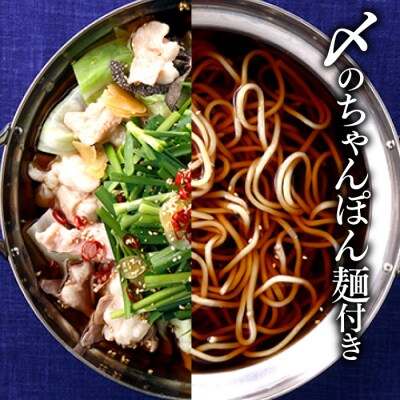 【博多笑楽】もつ鍋2～3人前セット(醤油)【もつ鍋・醤油味】.AE258