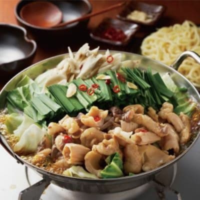 【博多セット】無着色訳あり辛子明太子切れ子300gと博多もつ鍋九州醤油味(2～3人前).AC320