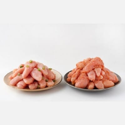 2種類の切れ子明太子セット1000g【辛子明太子】.AF197