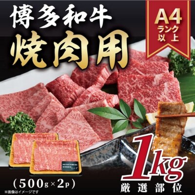 【A4～A5】博多和牛焼肉用約1kg(500g×2p)【博多和牛】.BC020