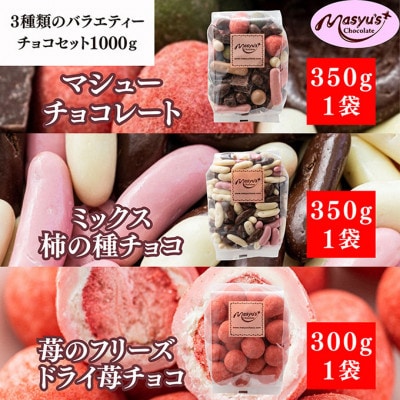 3種類のバラエティーチョコセット1000g 11月～3月発送[54030742]