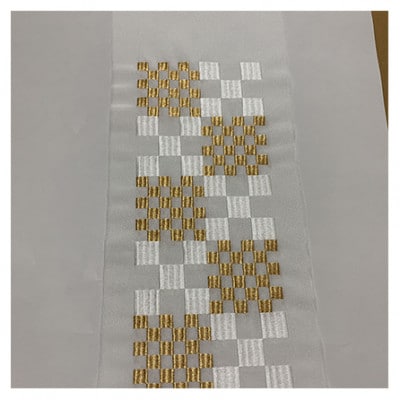 半衿　市松柄　ゴールド　刺繍[54030189]