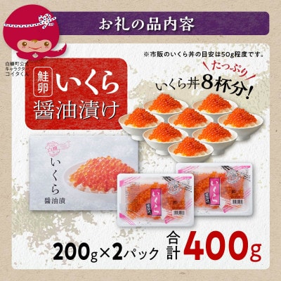 鮭いくら醤油漬け 400g(200g×2) 小分けパック