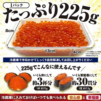 2022年12月発送開始『定期便』年4回発送!いくら醤油漬(鮭卵) 450g 全4回