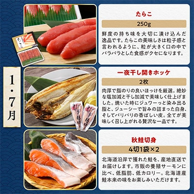 【発送月固定定期便】<2024年11月以降順次発送開始>しらぬか海の恵みセット 全3回