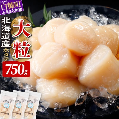 オホーツク産 刺身用ホタテ玉冷大 【3S】 750g(250g×3) 大サイズ