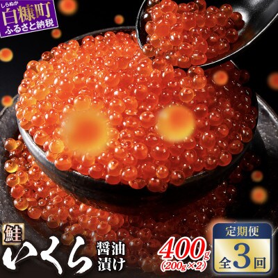 【2ヵ月毎定期便】鮭いくら醤油漬け 400g(200g×2)全3回
