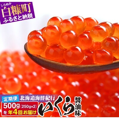 2022年1月発送開始『定期便』北海道海鮮紀行いくら(醤油味) 【500g(250g×2)】全4回