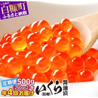 2021年10月発送開始『定期便』 いくら醤油漬(鮭卵)【500g(250g×2)】 全4回