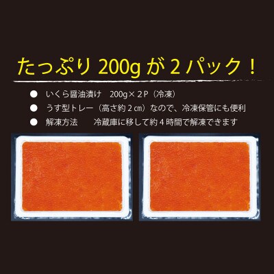 ひめしずく 400g(200g×2) いくら醤油漬け 小分けパック | 北海道白糠町 
