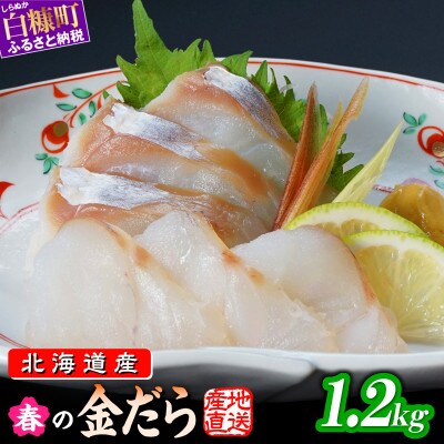北海道産 春の金だら 真鱈 ブロック 1.2kg