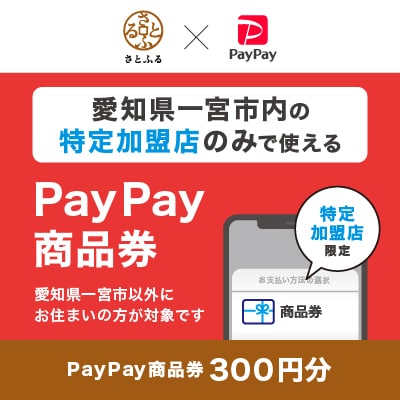 愛知県一宮市　PayPay商品券(300円分)※地域内の一部の加盟店のみで利用可