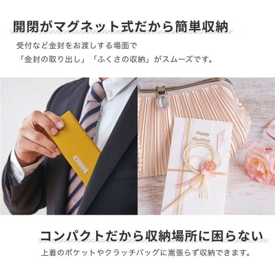 スマートふくさ 袱紗 ポケットティッシュ入れ付き(ゴールド)(B305)