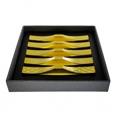 ITADAKI カトラリーレスト 箸置き 5個セット/ステンレス(吉祥文様・金メッキ)(J158)