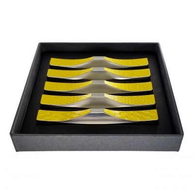 ITADAKI カトラリーレスト 箸置き 5個セット/ステンレス(吉祥文様・金箔)(J158)