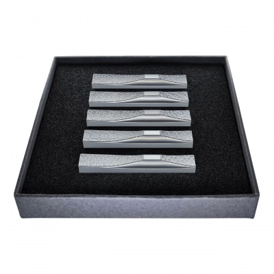 ITADAKI 箸置き 5個セット/ステンレス 花文様(菊・梅・桜・芍薬・ツツジ)S108