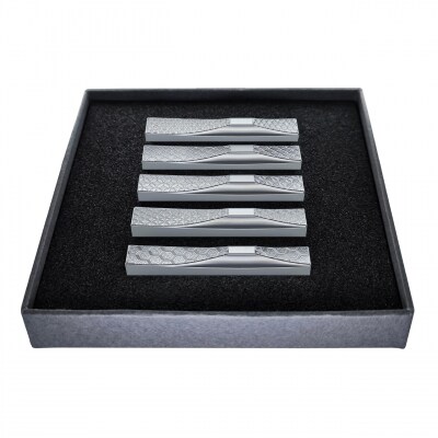 ITADAKI 箸置き 5個セット/ステンレス 吉祥文様(麻の葉・青海波・七宝・胡麻・亀甲)S108